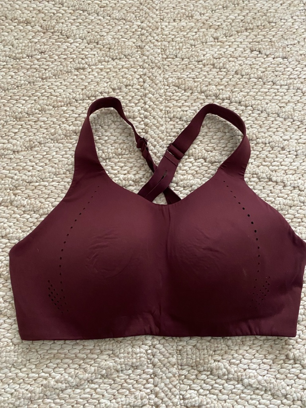 lululemon athletica Burgundy Wireless Sports Bra with Adjustable Straps